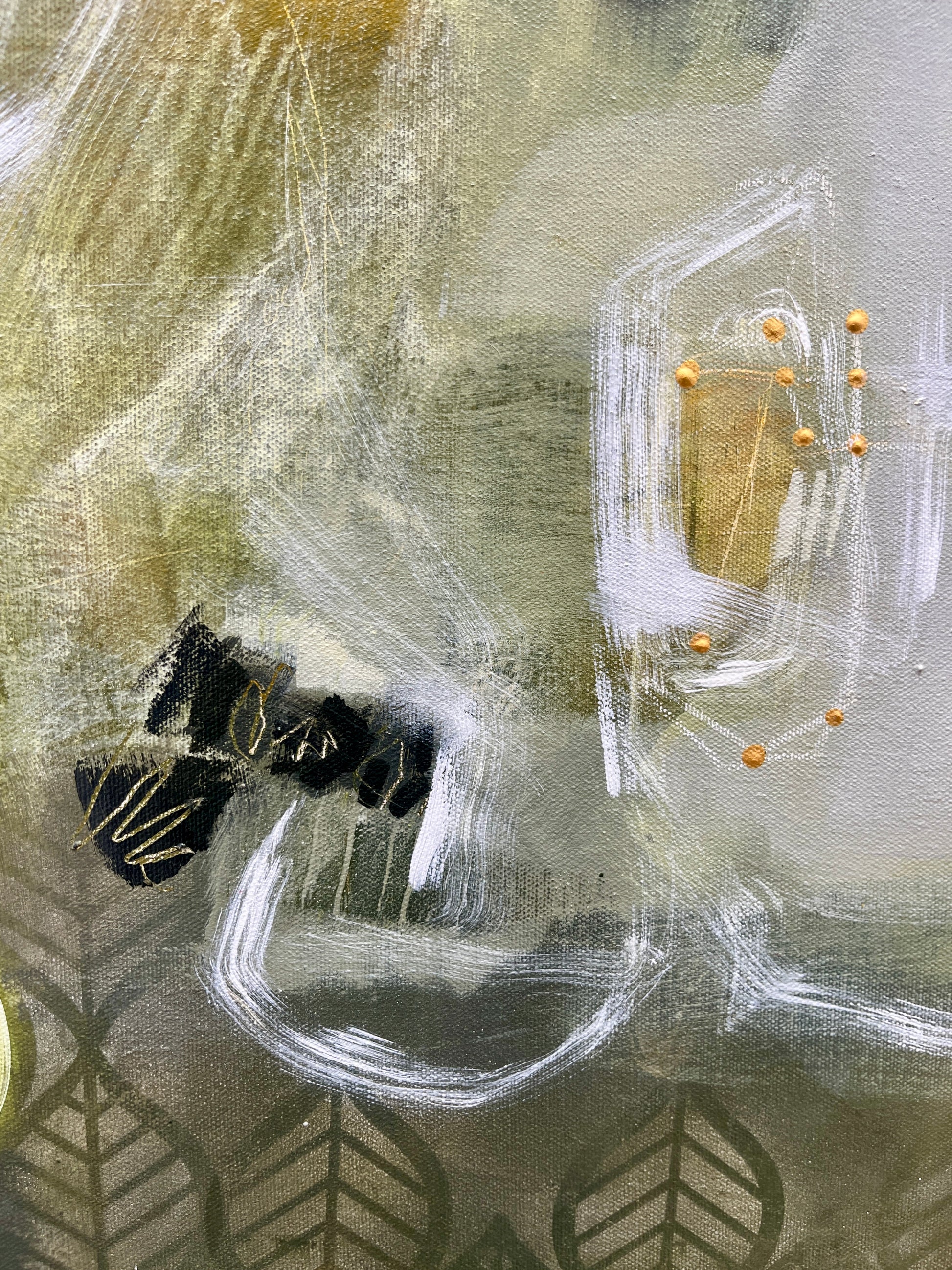 Hanging by a thread- 30" x 30"