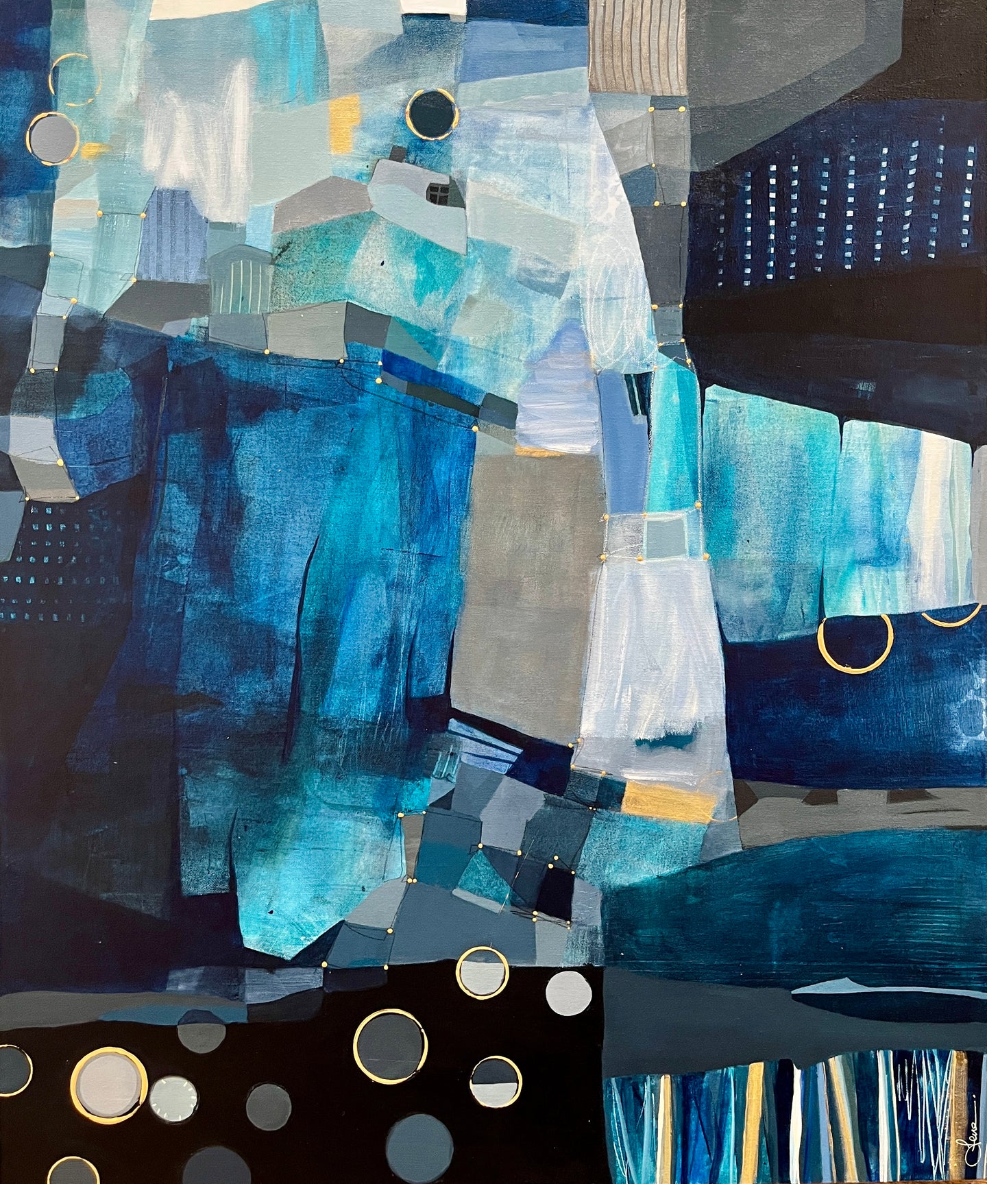 Échos d'un rêve bleu - 36 x 30